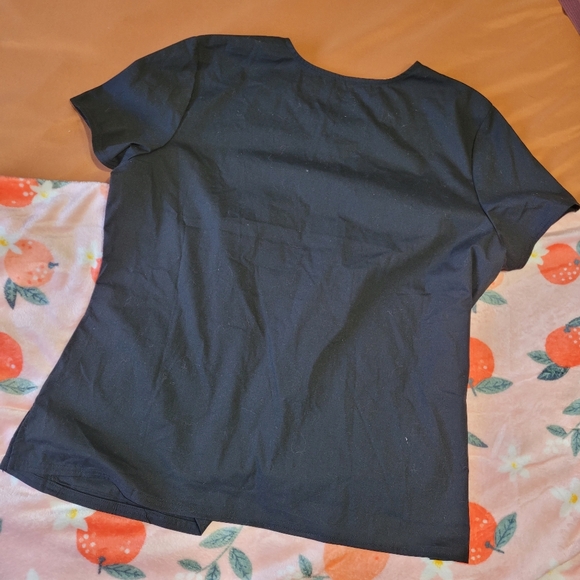 SCRUBSTAR black womens multi pocket vneck scrub top size XL - Picture 2 of 4